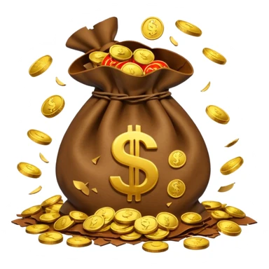 broken money bag sticker