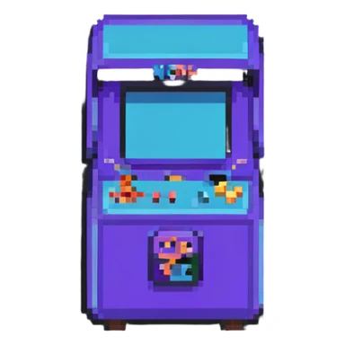 arcade machine icon, retro gaming website logo, pixel art style sticker