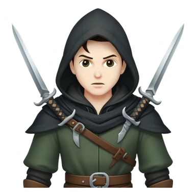 rogue hero with daggers and hood sticker