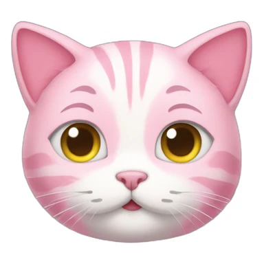 pink cat anime sticker