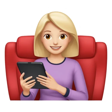 Woman watching movie on tablet sticker