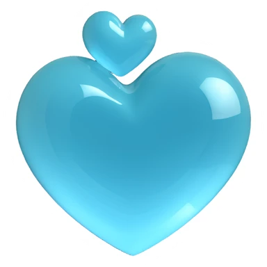 aquamarine heart, glossy, 3D effect sticker