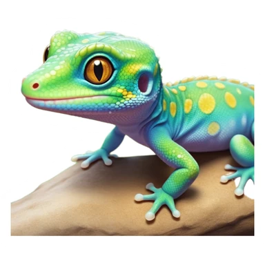 cinematic-cute-realistic gecko-portrait-emoji,-head-tilted-playfully-and-inquisitively,-featuring-a-small,-charming-body-with-smooth,-vividly-patterned-scales,-bright,-sparkling-eyes-and-delicate,-sticky-toe-pads,-simplified-yet-irresistibly-adorable sticker
