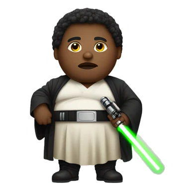 fat black person with lightsaber sticker