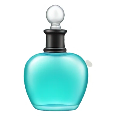 an aqua perfume bottle sticker