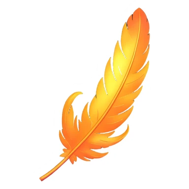 a single phoenix feather, surrounded by sparks, ethereal and fantasy-inspired sticker