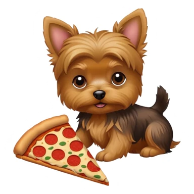 yorkie dog pizza sticker
