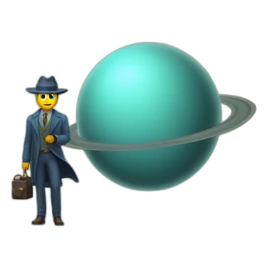 Uranus planet as a detective sticker