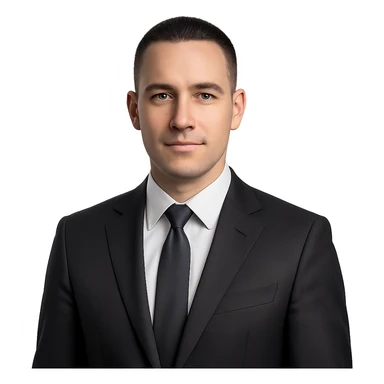 business man with black very short haircut in a modern professional style sticker
