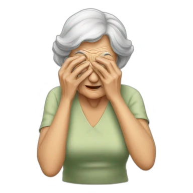 Old woman rubbing her eyes sticker