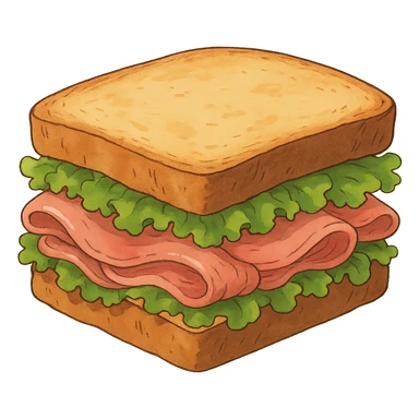 ghibli style ham sandwich sticker