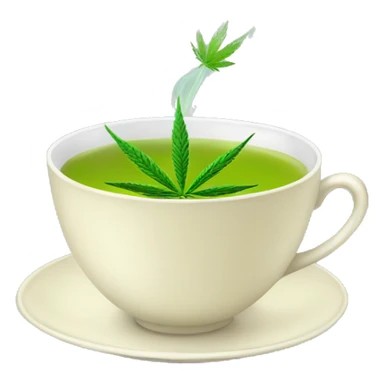 Cannabis tea in a teacup  sticker
