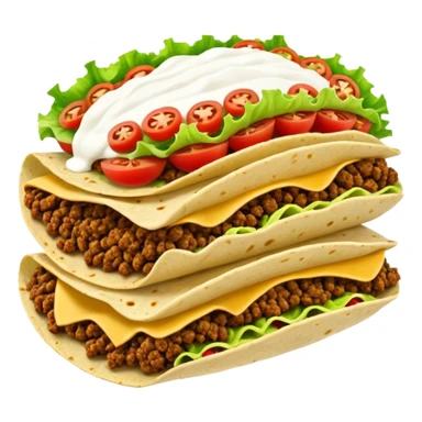 layered taco with stacked shells and fillings sticker