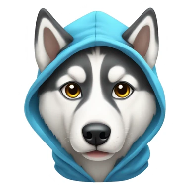 Siberian husky wearing a hoodie sticker