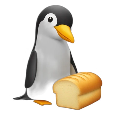 Pingouin qui tient du pain de mie  sticker