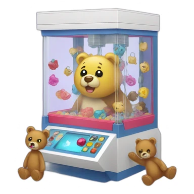 Claw machine with bears sticker