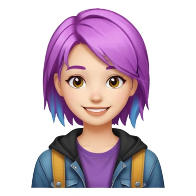 stylish teen girl and dyed her hair, grunge outfit sticker