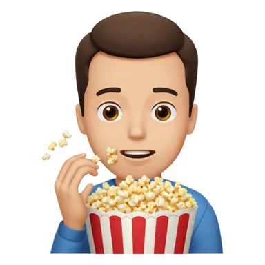 Make a guy eating popcorn in a dramatic conversion sticker