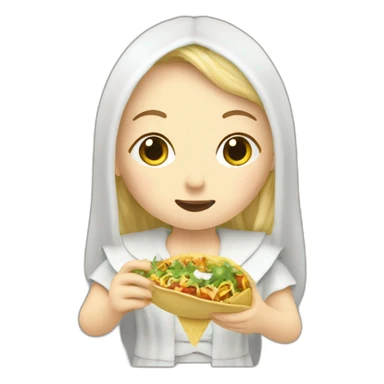 galadriel eating a taco sticker