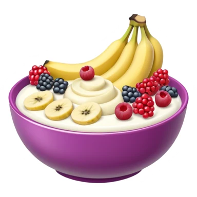 Yoghurt bowl with fruit sticker