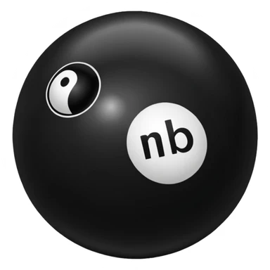 Black pull Ball with MB written on it sticker