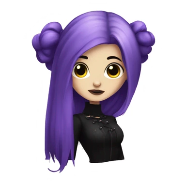 goth girl with dark purple hair sticker