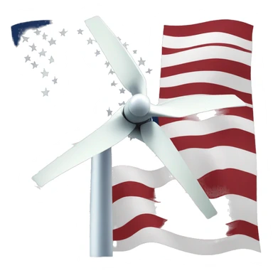 wind generator usa flag sticker
