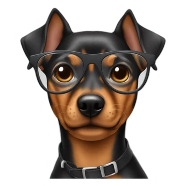pinscher with colombian boy with silver glasses sticker