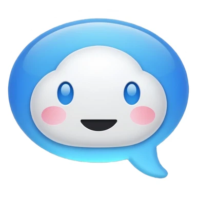 Flat white color chat bubble emoji sticker