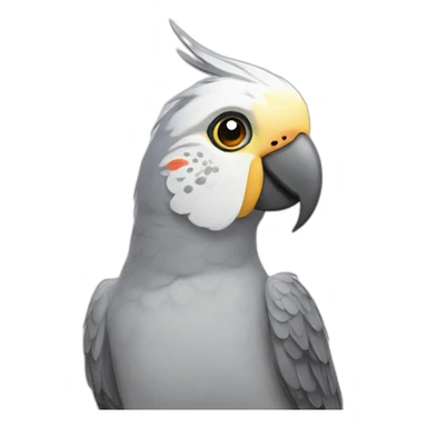 Grey cockatiel sticker
