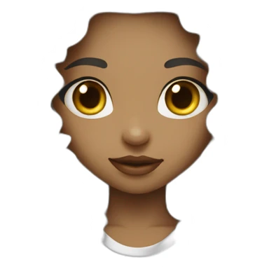 a girl with long dark brown curly hair and skin white with street wear sticker