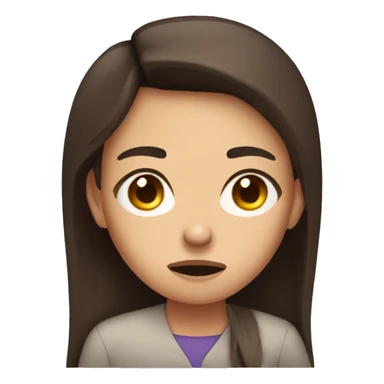 brunette girl disgusted face sticker