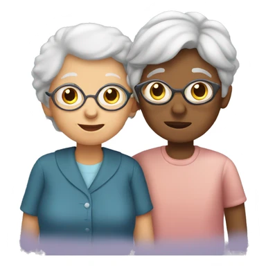 Grandma with a boy and girl sticker