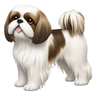 shih tzu with brown and white spots sticker