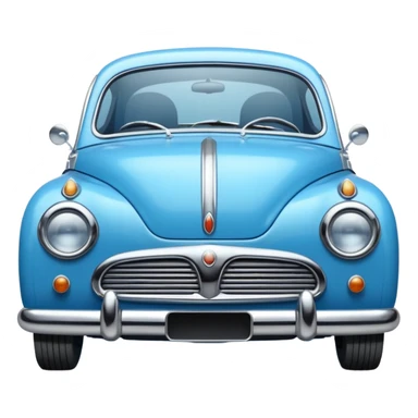 blue small retro car front sticker