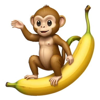Monkey riding a banana  sticker