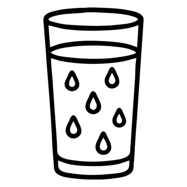 Tall glass of yellow juice, lemonade or pineapple juice with condensation sticker