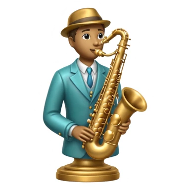 statue playing saxophone sticker