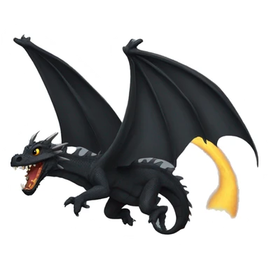 flying black dragon sticker