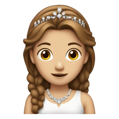 Girl with brown hair tiara emoji sticker