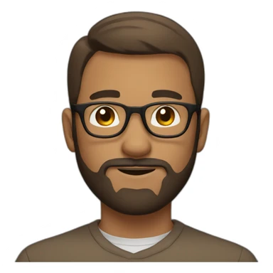 beard and short hair, brown male focus with glasses  sticker
