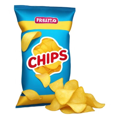 potato chips bag that says "chips" sticker
