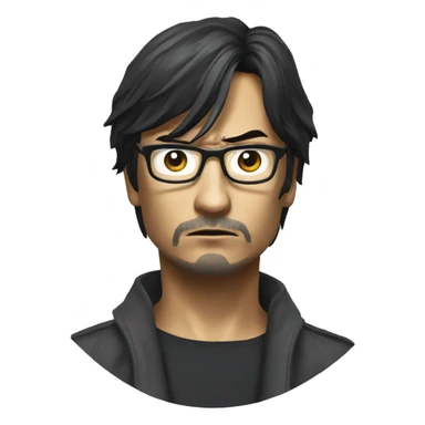 hideo kojima looking ecstacially disturbed sticker