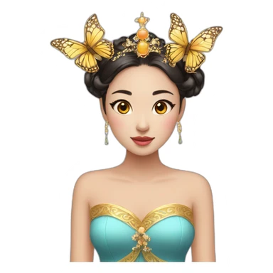 gorgeous- Chinesegirl-butterfly-crown sticker