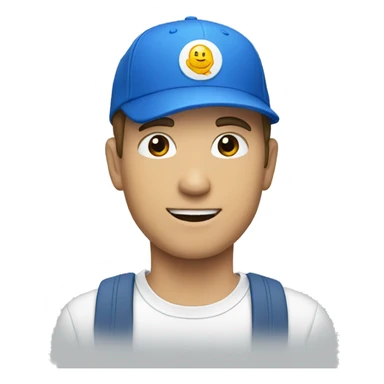 White guy walking with blue cap  sticker
