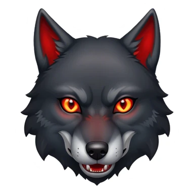 Evil aggressive black wolf with red eyes sticker