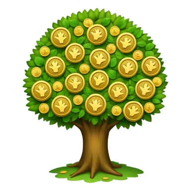 tree like in apple emoji with coins sticker