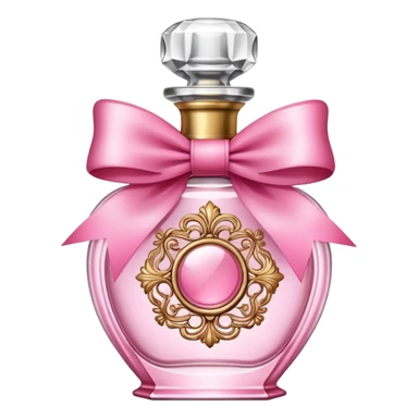 pink vintage perfume with bow  sticker