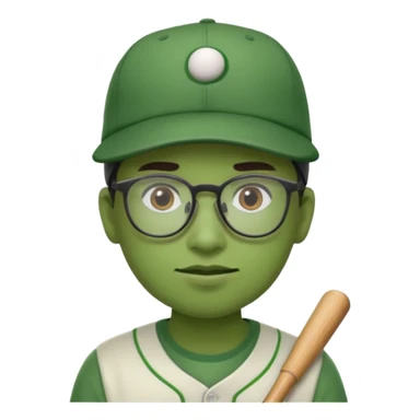 glasses brocoli with baseball hat sticker
