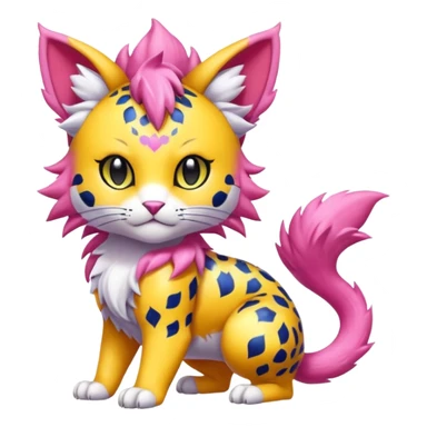 Electro Ivy Rosy Colorful Tropical Exotic Soft Smooth Cute Elegant Realistic Adorable Pretty Beautiful Meicoomon-Gatomon-Liepard-Pokémon-Digimon-Fakémon-fusion-hybrid-creature sticker